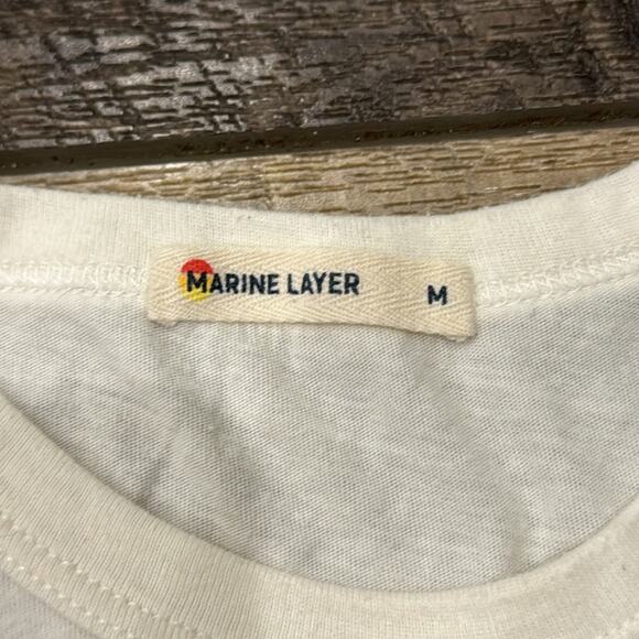 Marine Layer Women's Crewneck T Shirt Rainbow Cream Size M - Picture 5 of 9